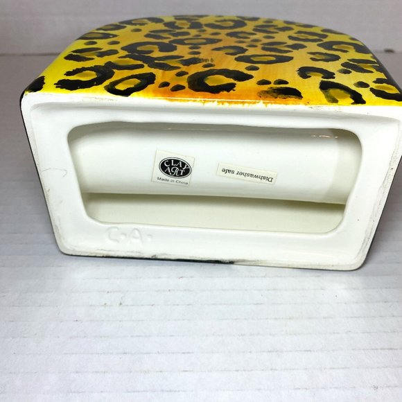 Ceramic Napkin Holder Animal Prints 2 sided Leopard Zebra - Picture 4 of 4